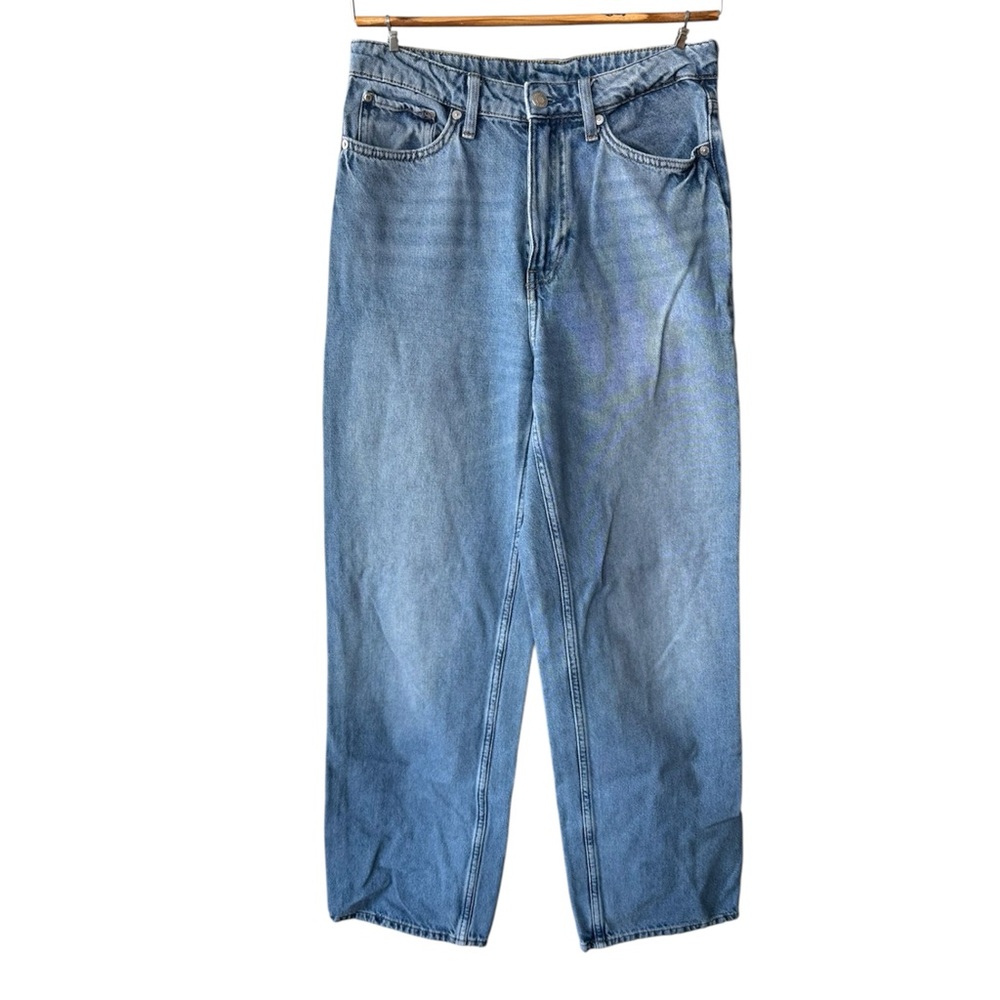 & Denim Medium Blue Loose Straight Leg Denim Jeans Size 6